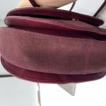 Vince Camuto  Deep Eggplant Purple Suede & Leather Saddle Bag, Fringe Tassel Photo 9