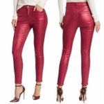 J Brand  Red Alana Opium Jagged Python Metallic Coated Skinny Jeans  Photo 1