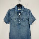 Madewell  Denim Popover Dress Robertson Wash Blue Shift Pockets Casual XS NWT Photo 7
