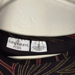 Kathy Ireland Kathy Ireland Plus Size 1X Black Artsy Print Slinky Knit 3/4 Sleeve Top Photo 4