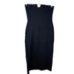 Anthropologie NEW  Pinstripe Strapless Midi Dress 6 – Notched Neck Minimalist Photo 2