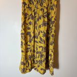 Eloquii Yellow Leaf Print Smocked Square Neck Midi Dress Size 16 Photo 2