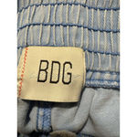 BDG  Anthropologie Denim Shorts High Smocked Waist Light Wash Raw Hem Size Small Photo 4