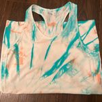 Zyia Hendrix Spring Seamless White/teal Tie Die Copper Charged Tank Top Sz L EUC Photo 3