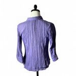 Christopher & Banks Purple Textured Button Down 3/4 Sleeve Top Blouse Photo 1