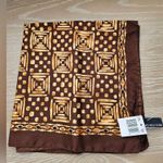 Jones New York Brown Yellow Tribal Print Square Neck Scarf New With Tags Photo 2