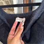 Babaton Aritzia Fuzzy Knit Cropped Tank Top Navy Scoop Neck Womens Medium EUC Photo 4