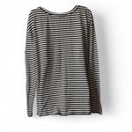 Caslon Black and White Striped Front Knot Long Sleeve Tee Photo 2