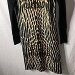 Vince Camuto  Animal Print Sweater Dress Black Brown Beige Size Small Photo 3