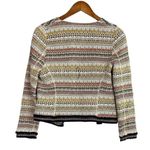 ZARA Long Sleeve Jacquard Striped Crop Jacket Embroidered Detail XS Neutral Photo 14