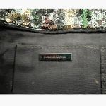 BCBGMAXAZRIA  Sequin Camo Foldover Clutch Wallet Green Gold Brown Black Large NYE Photo 7