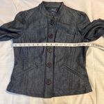 Louie Dark Denim Military Style Jacket with Button Front Closure Photo 5