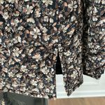 Vintage 70s Cottagecore Quilted Band Collar Jacket Brown Velveteen Floral S Photo 7