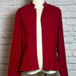 R&K Originals Petite Red Open Front Blazer Jacket Size 16P Photo 0