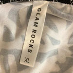 Glam rocks one piece graffiti print bodysuit with padded cups Size XL New Black Photo 5