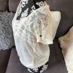 Aeropostale AÉROPOSTALE Cream Lace Sheer Top Size Large Photo 3
