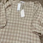 Little Lies Lana Checkered Linen Top NWT Photo 6