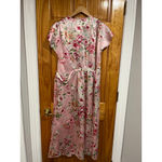 Oscar de la Renta Vintage  Black Pink Feminine Floral Robe & Gown Set Slip Dress Photo 11