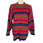 Vintage Paul Harris Colorful Patterned Women's Sweater Size M Beaded Oversized Red Size M Photo 1