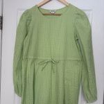 Monki Green And White Gingham Plaid Seersucker Midi Dress Size‎ XS Photo 2