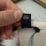 Lands' End Supima Cotton Floral Cardigan Sweater White Pink Coastal Grandma XL Photo 3