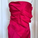 A.L.C. Talita Strapless Satin Ruffle Mini Dress Hot Pink Sz 14 Cocktail Party Photo 0