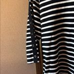 Allison Daley  Black and White Striped Long Sleeve Top with accented sleeves pl Photo 1