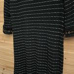 Misook Size Medium V Neck Striped Knit Knee Length Cocktail Dress LBD Photo 10