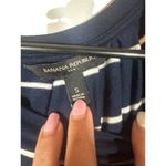 Banana Republic  Navy Blue Striped Short Sleeve Pocket Dress Women Sz S Photo 5