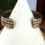 Braided Sterling Silver, Brass & Copper Cuff Bracelet Silver Photo 6