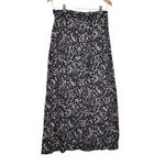 VTG Casual Corner Women Whimsigoth Maxi Skirt 8 Black Floral Paisley Cottage Photo 2