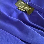 Connected Apparel NWT Stunning Royal Blue Draped Rhinestone Keyhole Neckline Midi Dress SZ-24W Photo 5