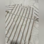 Denim & Flower Denim Flower Ricky Singh Mens Sz: L White & Tan Vertical Striped Crew Neck Tee. Photo 2