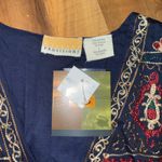 Weekend Provisions Embroidered Vest Floral Tapestry Cottagecore‎ Size L Blue Size L Photo 3