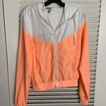 Forever 21 XS white & neon orange cropped track jacket suit Photo 1