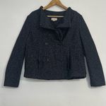 Loft Black Blazer with Wide Lapel and Asymmetrical Closure Photo 8