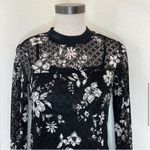 See By Chloe See By Chloé Lace Slip Midi Dress Semi-Sheer Long Sleeve Floral Pattern AOP sz L Photo 3