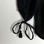 ZARA Women’s Black Tunic/Dress Mini Drawstring Sleeve Pom Pom Detail Sz M Photo 2