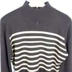 Harvé Benard Women's | Harve Benard | Brown Tan Striped Mock Neck Sweater Photo 1