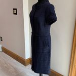 Banana Republic  Navy Blue Tweed Shirt Sleeve Sheath Dress Size 8 Photo 2