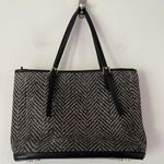 Spartina 449 Fabric Chevron Print Leather Linen Lined Shoudler Bag Womens Purse Photo 2
