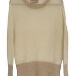 Erika Cavallini Italy Cream Tan Lightweight Crewneck Sweater Size Medium Photo 0