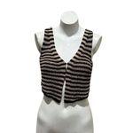Nectar Clothing Womens Stripe Knit Sweater Vest Multicolor Size M Cropped Photo 1