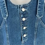 Cloud Ten  Denim Skirtall Cotton Dark Wash Button Front Adjustable Straps Overall Photo 5