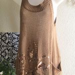 Vintage y2k concert festival summer beige tan khaki sleeveless u Photo 0