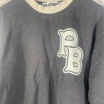 PacSun Playboy by  "Play With Me" Sweatshirt M Black Cream Pullover Crewneck Logo Photo 1