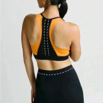 Zyia NWT  Orange on Black Game Day Light n Tight Bra Sz XS Photo 1