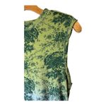 Pilcro Shirt Women Small Blue Green Floral Crew Neck Ruched Tie Sides Top Boho Photo 5