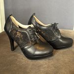 Women’s Black High Heel Lace Up Booties with Lace Detail EU40 Size 9/9.5 US NEW Black Photo 7