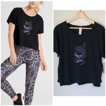 Nanette Lepore T Shirt Black Snake Graphic Box Fit Shirt Short Sleeve Tee Photo 1